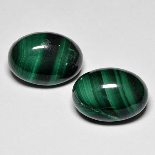 17.39캐럿 천연 여러 가지 빛깔의 녹색 말라카이트 보석, 타원형 컷, 14×11.1 mm, 불투명체