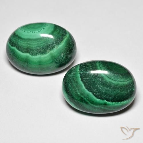 28.50캐럿 천연 다크 그린 말라카이트 보석, 타원형 컷, 18×13.1 mm, 불투명체