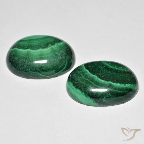 28.50캐럿 천연 다크 그린 말라카이트 보석, 타원형 컷, 18×13.1 mm, 불투명체