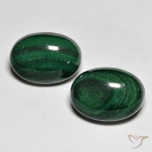 17.59캐럿 천연 그린 말라카이트 보석, 타원형 컷, 14.1×10.1 mm, 불투명체