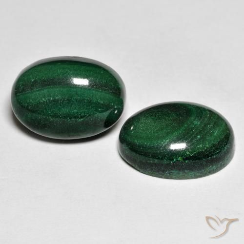 17.59캐럿 천연 그린 말라카이트 보석, 타원형 컷, 14.1×10.1 mm, 불투명체