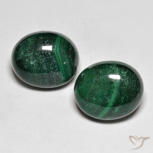 14.74캐럿 천연 그린 말라카이트 보석, 타원형 컷, 12×10 mm, 불투명체