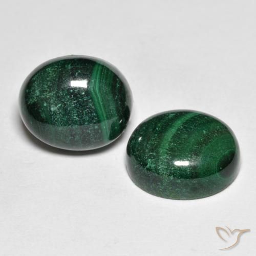 14.74캐럿 천연 그린 말라카이트 보석, 타원형 컷, 12×10 mm, 불투명체