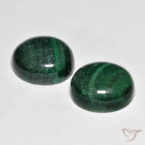 14.74캐럿 천연 그린 말라카이트 보석, 타원형 컷, 12×10 mm, 불투명체