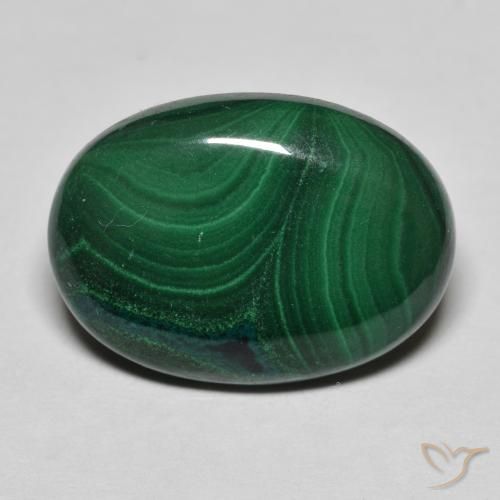 11.40ct 자연스러운 녹색 공작석, 타원형, 불투명체