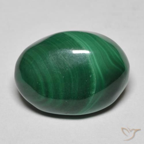 7.83ct 자연스러운 파인 그린 공작석, 타원형, 불투명체