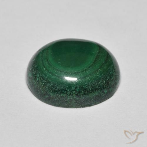 6.43캐럿 천연 그린 말라카이트, 타원형 컷, 11.9×9.7 mm, 불투명체
