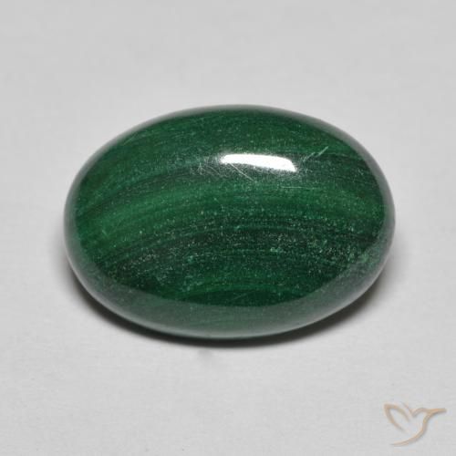 6.61ct 자연스러운 파인 그린 공작석, 타원형, 불투명체