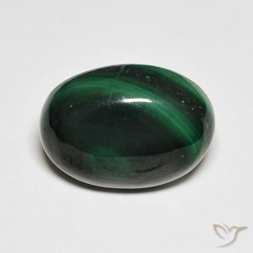 7.10ct 자연스러운 포레스트 그린 공작석, 타원형, 불투명체