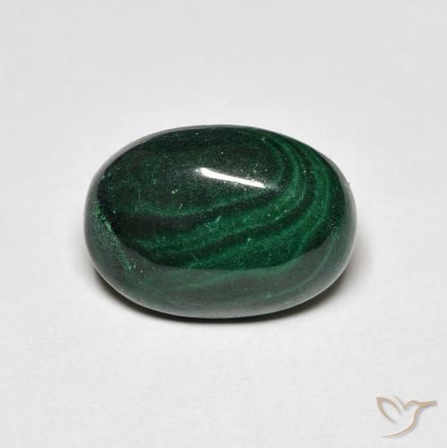 6.69ct 자연스러운 녹색 공작석, 타원형, 불투명체