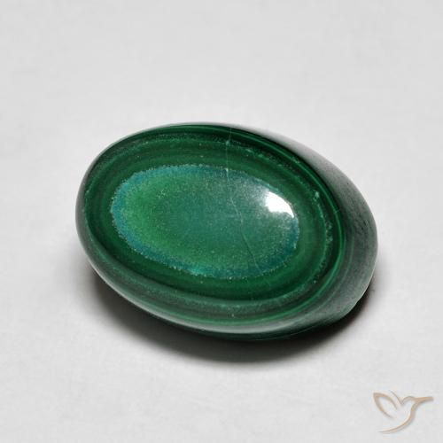 13.80ct 자연스러운 녹색 공작석, 타원형, 불투명체