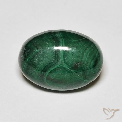 8.47ct 자연스러운 미디엄 그린 공작석, 타원형, 불투명체