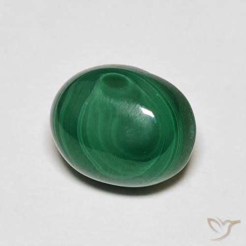 5.31ct 자연스러운 녹색 공작석, 타원형, 불투명체