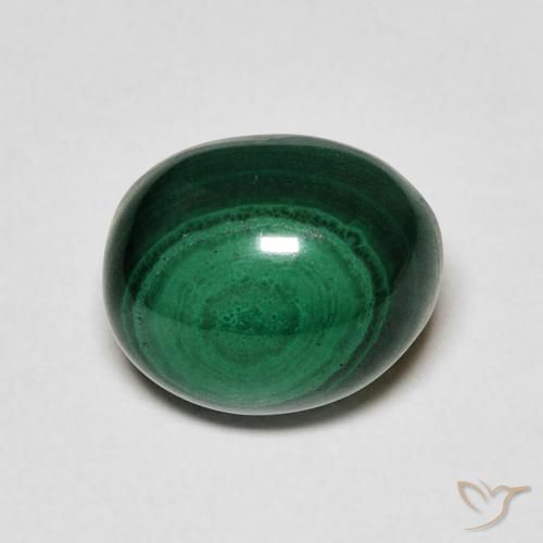 5.19ct 자연스러운 녹색 공작석, 타원형, 불투명체