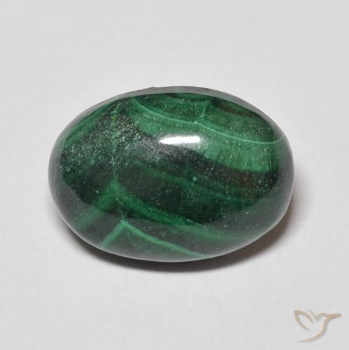8.86ct 자연스러운 파인 그린 공작석, 타원형, 불투명체