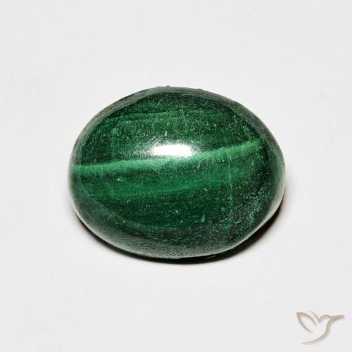 4.66ct 자연스러운 녹색 공작석, 타원형, 불투명체
