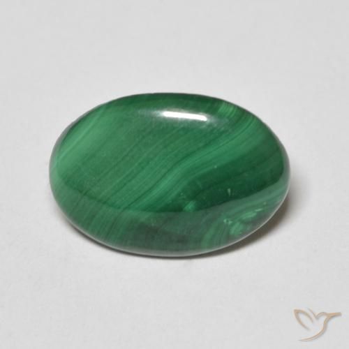 3.67ct 자연스러운 녹색 공작석, 타원형, 불투명체