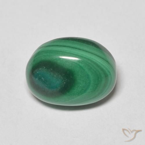 4.75ct 자연스러운 녹색 공작석, 타원형, 불투명체