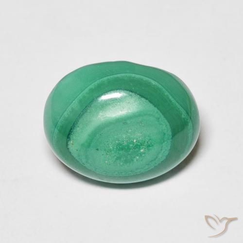 5.19ct 자연스러운 녹색 공작석, 타원형, 불투명체