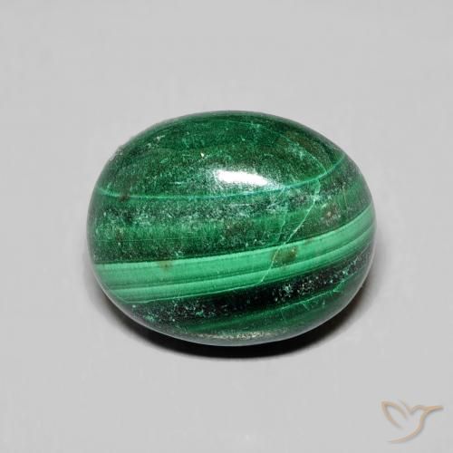 6.90ct 자연스러운 녹색 공작석, 타원형, 불투명체