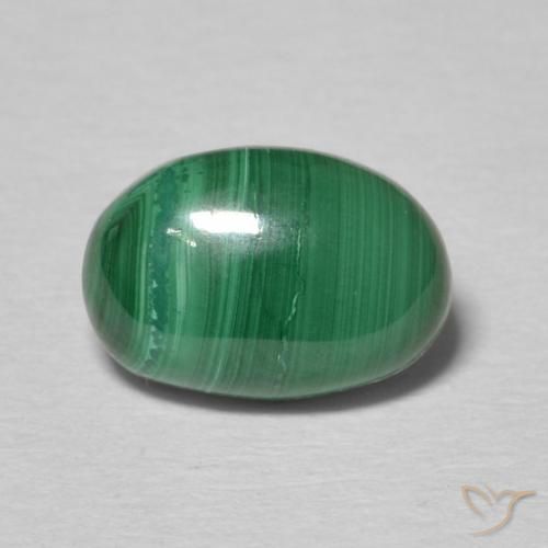 2.05ct 자연스러운 여러 가지 빛깔의 녹색 공작석, 타원형, 불투명체