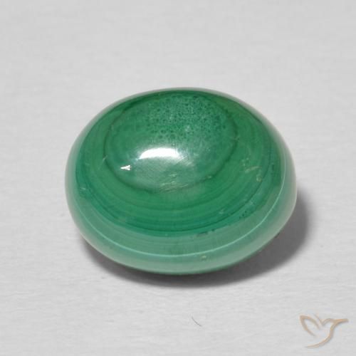 3.02ct 자연스러운 미디엄 그린 공작석, 타원형, 불투명체