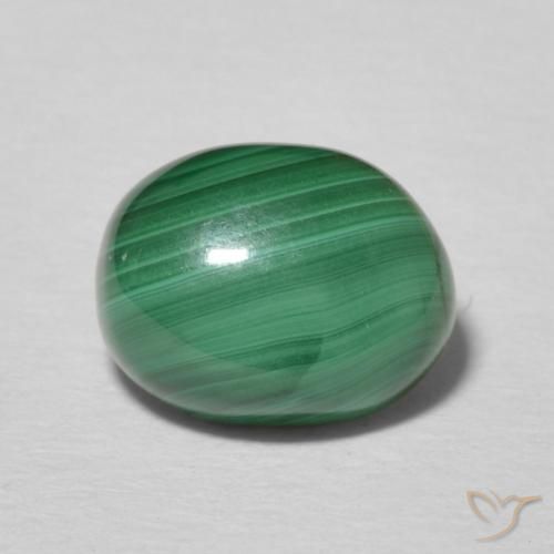 2.77ct 자연스러운 여러 가지 빛깔의 녹색 공작석, 타원형, 불투명체