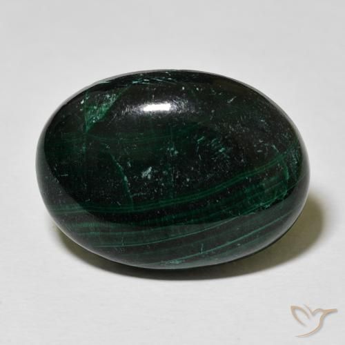 27.90ct 자연스러운 여러 가지 빛깔의 녹색 공작석, 타원형, 불투명체