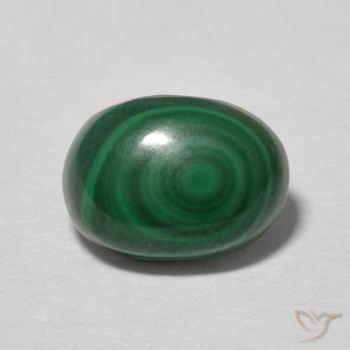 2.53캐럿 천연 여러 가지 빛깔의 녹색 말라카이트, 타원형 컷, 9×6.6 mm, 불투명체