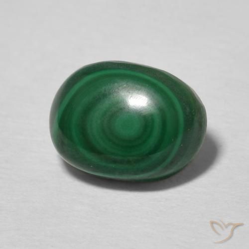 2.53캐럿 천연 여러 가지 빛깔의 녹색 말라카이트, 타원형 컷, 9×6.6 mm, 불투명체