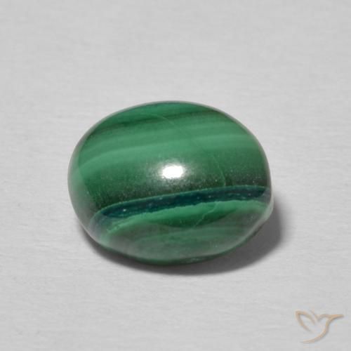 2.97ct 자연스러운 여러 가지 빛깔의 녹색 공작석, 타원형, 불투명체