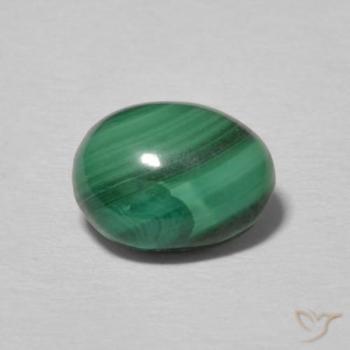 2.14ct 자연스러운 여러 가지 빛깔의 녹색 공작석, 타원형, 불투명체