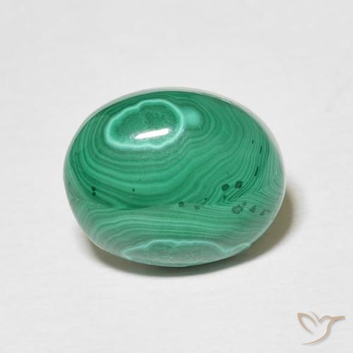 4.33캐럿 천연 미디엄 그린 말라카이트, 타원형 컷, 11×8.8 mm, 불투명체