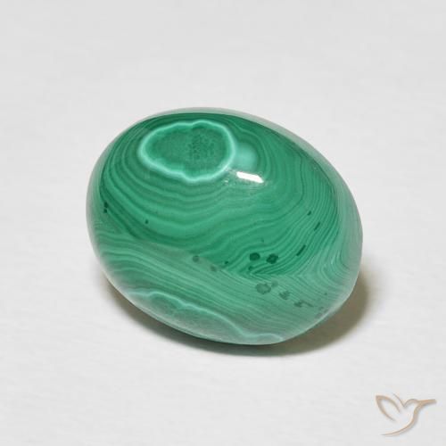 4.33캐럿 천연 미디엄 그린 말라카이트, 타원형 컷, 11×8.8 mm, 불투명체