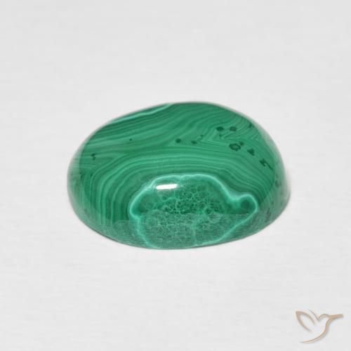 4.33캐럿 천연 미디엄 그린 말라카이트, 타원형 컷, 11×8.8 mm, 불투명체
