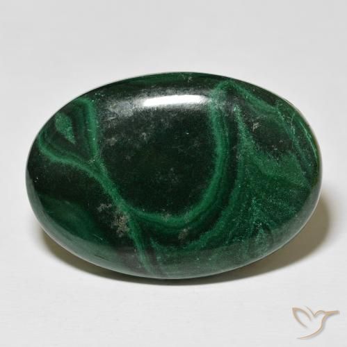 79.08ct 자연스러운 짙은 녹색 공작석, 타원형, 불투명체