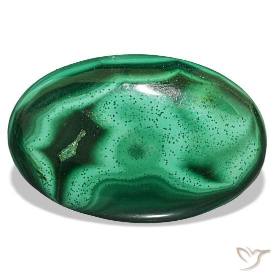 27.87캐럿 천연 미디엄 그린 말라카이트, 타원형 컷, 27.6×18 mm, 불투명체