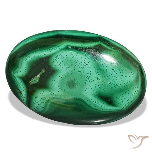 27.87캐럿 천연 미디엄 그린 말라카이트, 타원형 컷, 27.6×18 mm, 불투명체