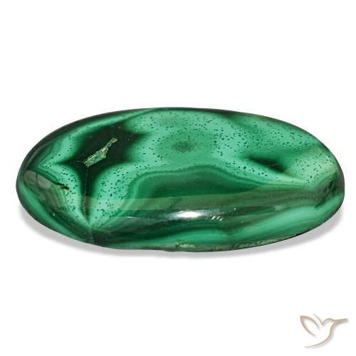 27.87캐럿 천연 미디엄 그린 말라카이트, 타원형 컷, 27.6×18 mm, 불투명체