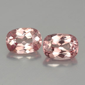 캐럿 천연 라이트 로즈 말레이 가넷 보석, 쿠션 컷, 7.3×5.2 mm, VVS-VS
