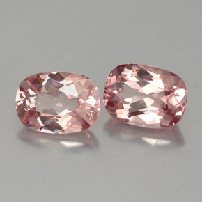 캐럿 천연 라이트 로즈 말레이 가넷 보석, 쿠션 컷, 7.3×5.2 mm, VVS-VS