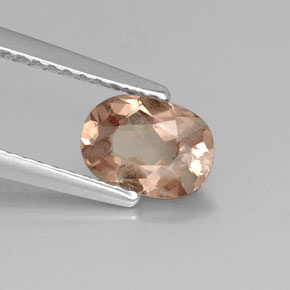 0.98캐럿 천연 라이트 로즈 말레이 가넷, 타원형 컷, 7.2×5.1 mm, VS