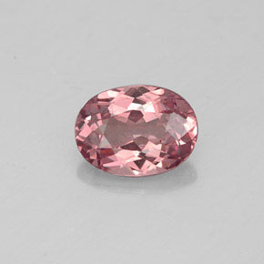 1.00캐럿 천연 핑크빛 로즈 말레이 가넷, 타원형 컷, 7×5.1 mm, VVS