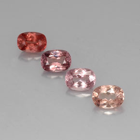 캐럿 천연 멀티컬러 말레이 가넷 보석, 쿠션 컷, 7.2×5.2 mm, VVS-VS
