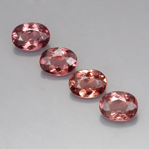 캐럿 천연 핑크빛 로즈 말레이 가넷 보석, 타원형 컷, 7×5.2 mm, VVS-VS