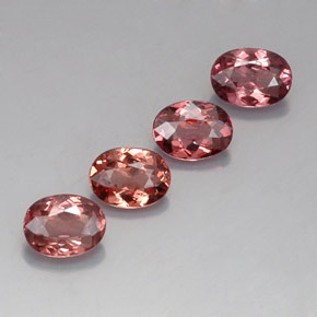 캐럿 천연 핑크빛 로즈 말레이 가넷 보석, 타원형 컷, 7×5.2 mm, VVS-VS