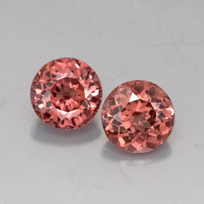 캐럿 천연 핑크 오렌지 말레이 가넷 보석, 라운드 컷, 6.13 mm, VVS-VS