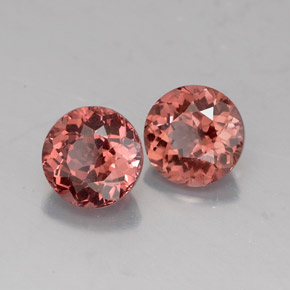 캐럿 천연 핑크 오렌지 말레이 가넷 보석, 라운드 컷, 6.13 mm, VVS-VS