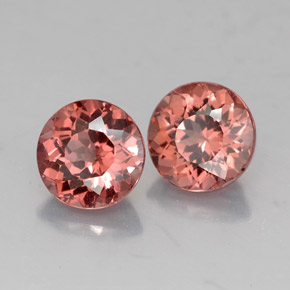 캐럿 천연 핑크 오렌지 말레이 가넷 보석, 라운드 컷, 6.50 mm, VVS
