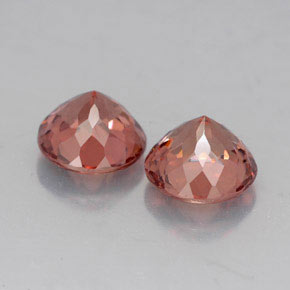 캐럿 천연 핑크 오렌지 말레이 가넷 보석, 라운드 컷, 6.50 mm, VVS